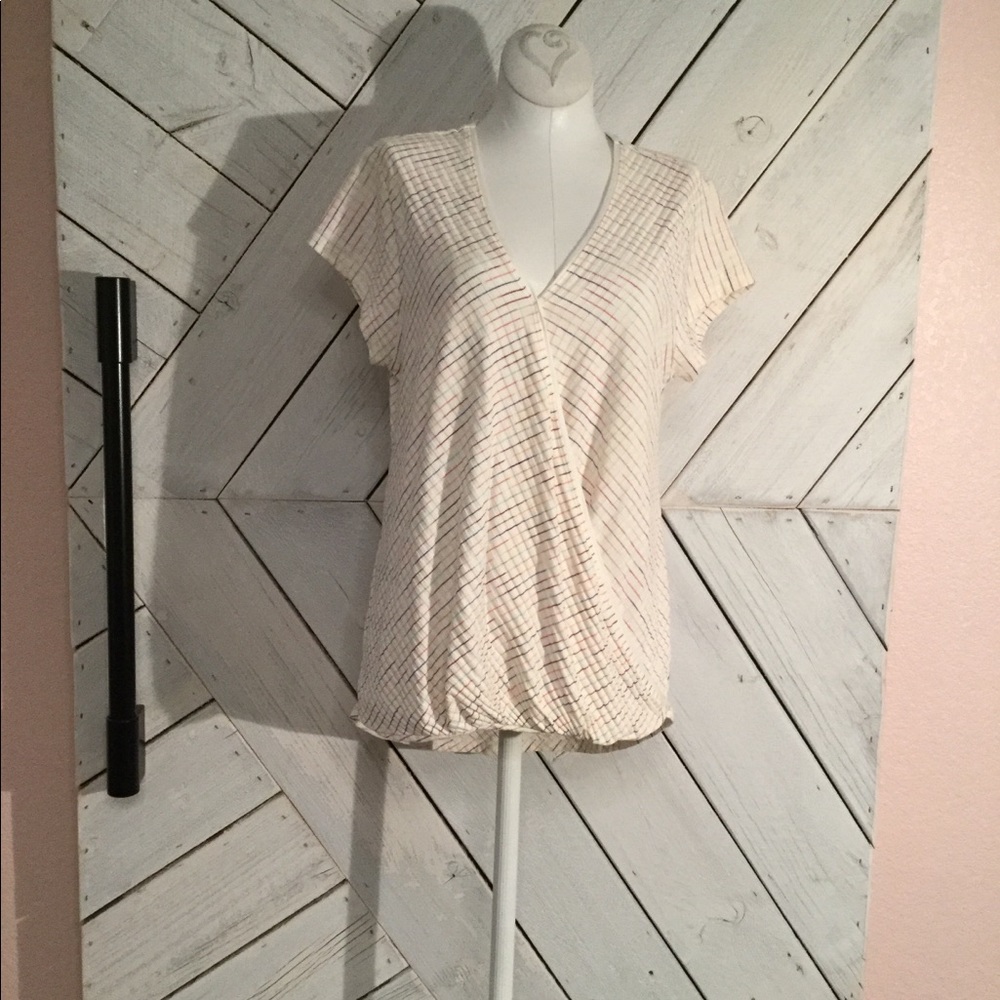 Anthropologie Maeve Stripped V-Neck Blouse